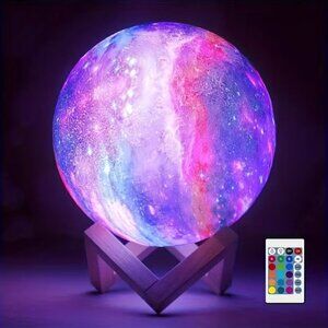Colorful RGB LED Ball Moon/Planet Lamp with Remote Control.